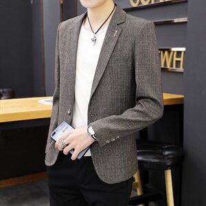 秋季新款韩版修身商务休闲小西服男工作服正装男新郎礼服X07-P90图片