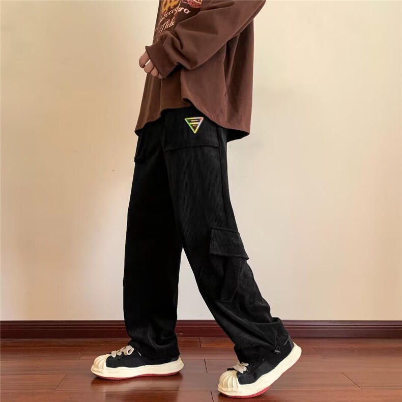 美式潮流工装牛仔裤男士春秋季高街ins宽松直筒阔腿裤DH904-P35,男装休闲裤,星座1109-3