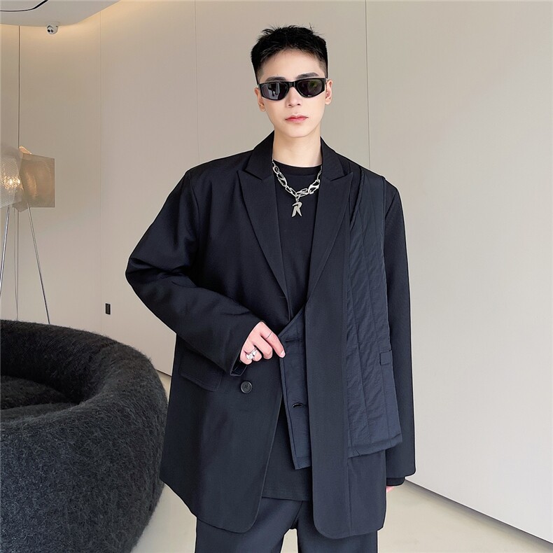 红炸街西服外套男高级感黑色上衣设计感小众A345-181-P135,男装西服,电商A345