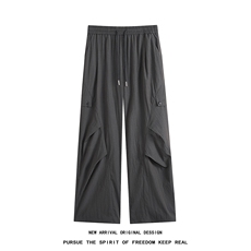 YK123P35品质保障！平铺夏季垂感冰凉褶皱潮流工装口袋休闲裤，男装休闲裤，电商A249