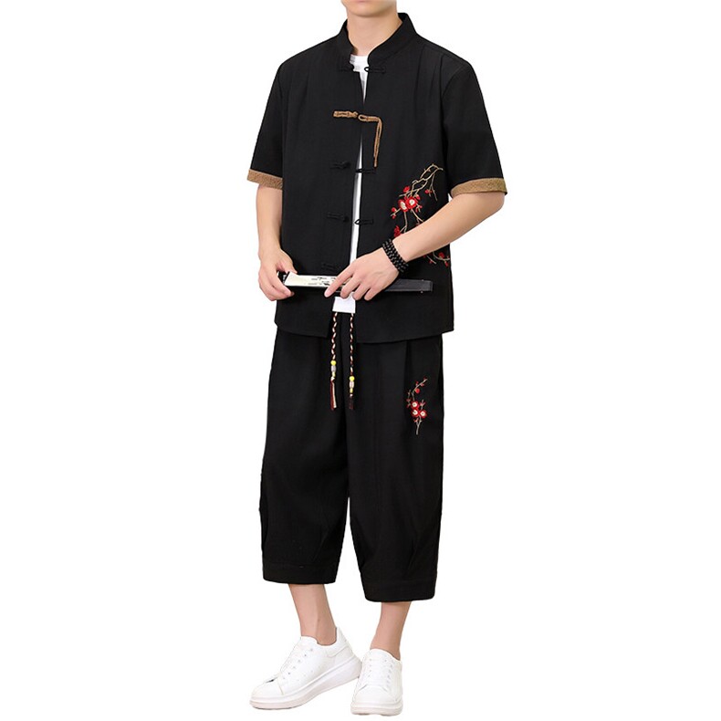 （版权注册仿款必究）新款风男装夏季开衫套装男汉服两件套,男装休闲套装,星座1206（原A206）