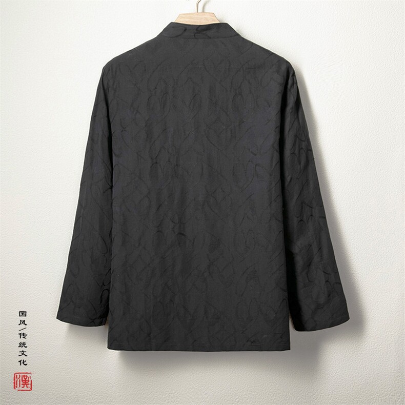 2025秋冬新款风男装提花男士假两件唐装衬衫C250P85,男装衬衫,钱塘802
