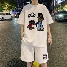 ！重磅推荐！2022潮牌男士华夫格短袖T恤套装一套HTZ09P50，男装T恤，电商B220