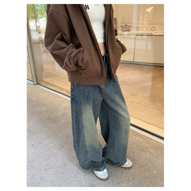1506-1/KT88981/P44水洗做旧扎染微喇牛仔裤男女款显瘦解构设计感,男装牛仔裤,星座1506-1