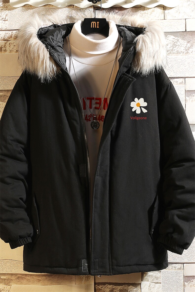 MM48059-P130冬季大毛领衣男士大码加厚袄男服砖墙挂拍,男装棉衣,电商A040A