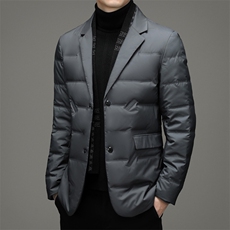 2023冬季新款加厚保暖西装羽绒服中青年商务休闲男士白鸭绒外套，男装羽绒服，电商B212（原钱塘6029）