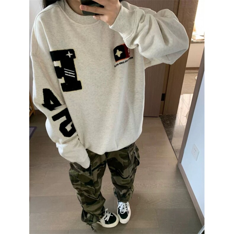 5546-P48原版做工刺绣纯棉华棉复合休闲卫衣薄款/加绒，女装卫衣/绒衫，星座617A-2