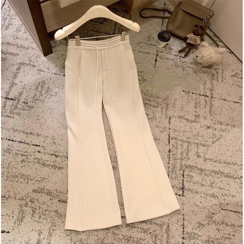 加绒微喇裤480g秋冬季显瘦黑色高腰喇叭裤休闲裤微喇长裤女，女装休闲裤，云美莎专业女裤-全店现货