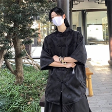 春季2024新款中袖衬衣提花布结衬衫W12812P48，男装衬衫，星座1116-2