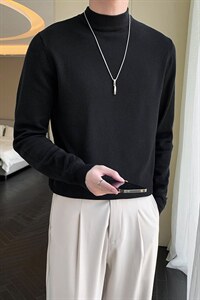 22秋 轻熟半高领内搭套头打底衫纯色针织线衫毛线衣M56/P40特控60图片
