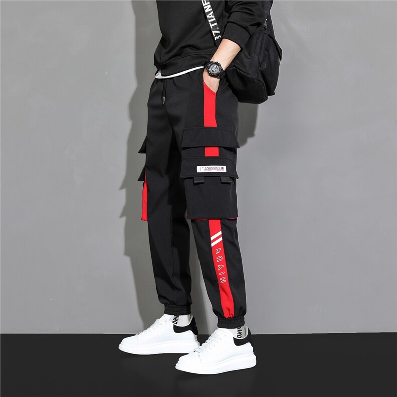 秋冬男装多口袋工装裤港风运动休闲加绒裤A068-QBK53-TP45加绒55,男装工装外套,电商A068