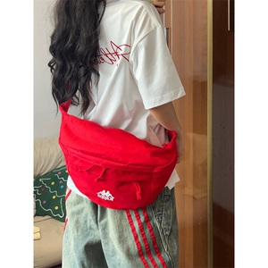 【有货】红色三条杠条纹牛仔裤男宽松直筒阔腿裤子G8512LL-特P55图片