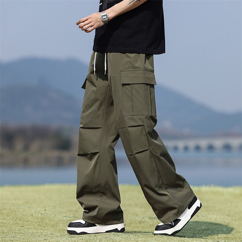 美式潮牌工装裤男夏季宽松直筒潮流薄款运动休闲长裤Q29100-P35图片
