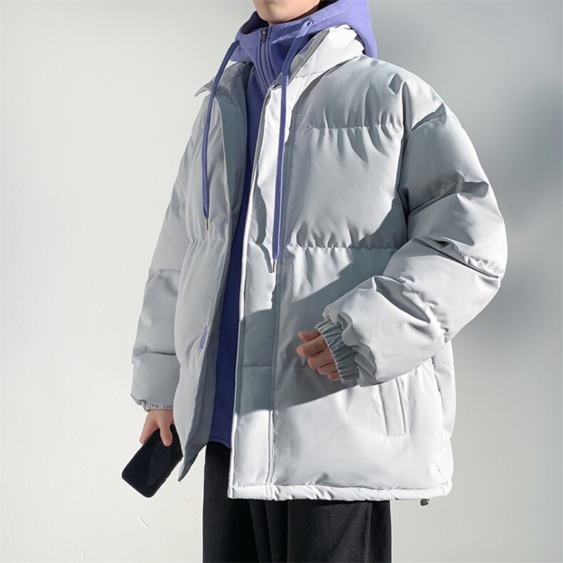 冬季青少年连帽假两件外套加绒加厚休闲简约棉衣棉服5303-P85,男装棉衣,电商B306