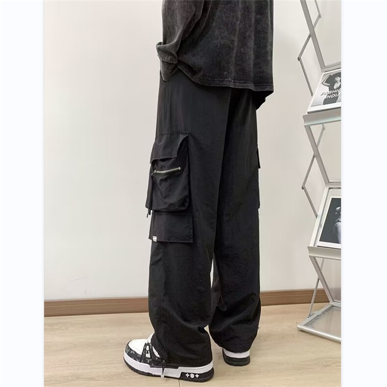 工装裤男韩版潮流多巴胺高街帅2025春季新款ins宽松长裤K4704-P45图片