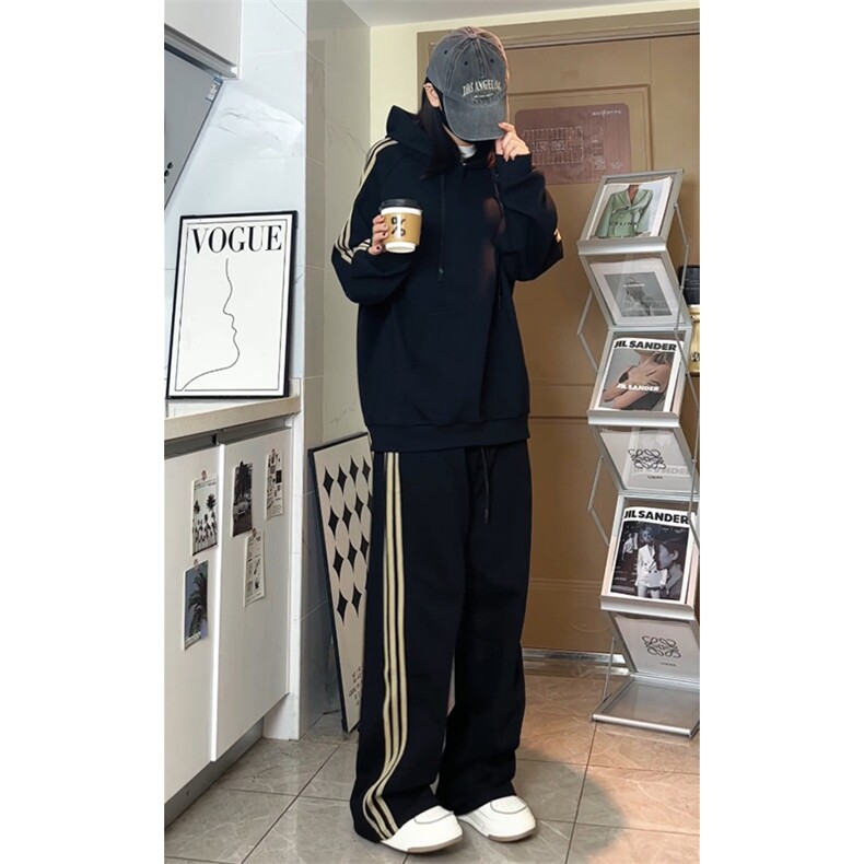 潮流休闲三条杠大码纯色休闲运动连帽卫衣内搭W4604-P50【特价】,男装卫衣,电商A007