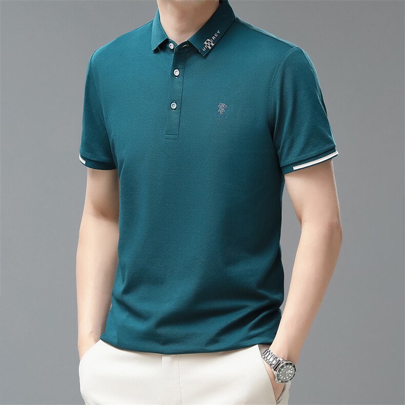 夏季冰丝短袖t恤男士中年半袖polo衫商务休闲潮爸爸装QP1653-P45,男装Polo衫,星座1105-3