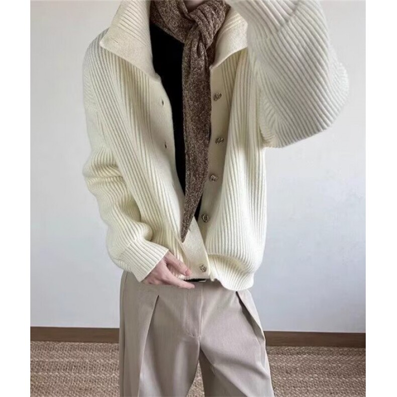 男装休闲毛衣翻领衬衫式毛开衫宽松毛衫男士上衣针织衫 M8803图片