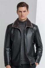 秋冬男加绒加厚皮毛一体皮衣男皮夹克翻领休闲新款外套YN205-P170，男装皮衣，电商B212（原钱塘6029）