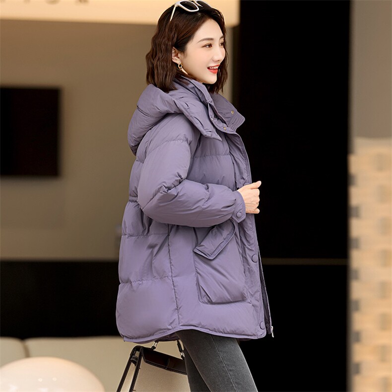 2024冬装新款时尚百搭潮流气质中长款休闲减龄羽绒服外套女,女装羽绒服,丽影随形