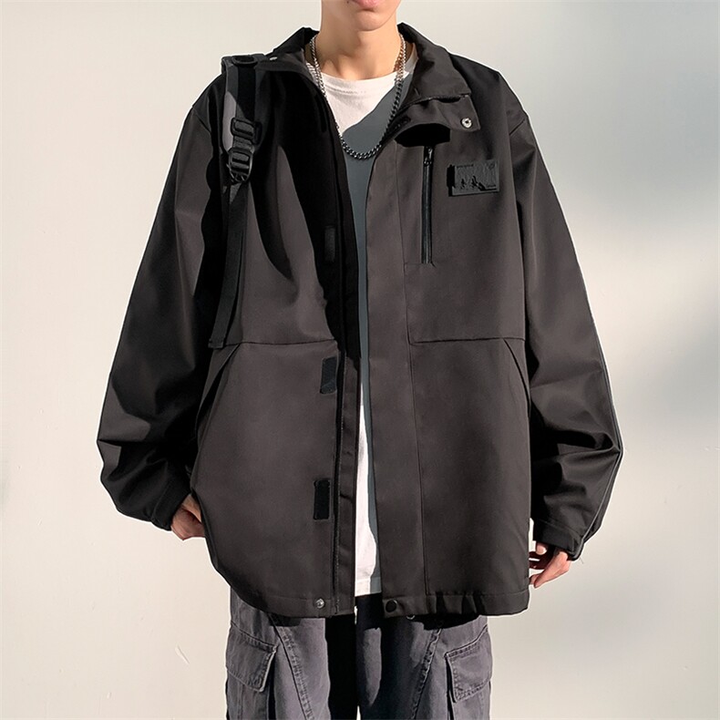 J6616P78光影墙抖音高品质牛津布冲锋衣外套反光条拼接防水,男装夹克,电商A026-1