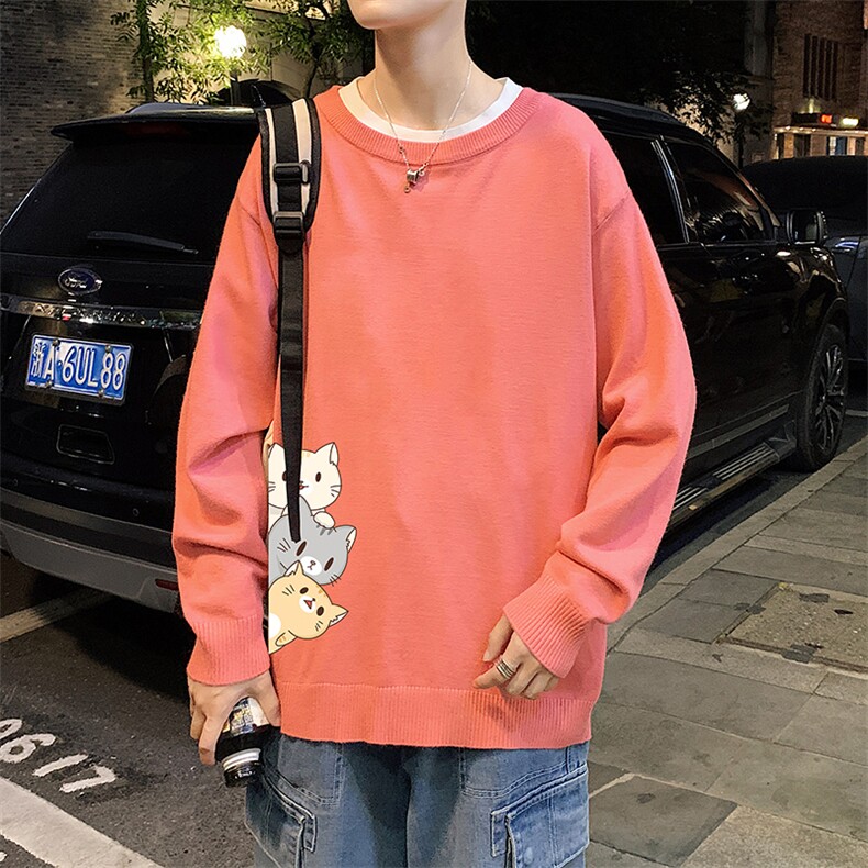 M67164-P45加绒款-P65圆领毛衣男大码针织衫男毛线衣线衫,男装针织衫/毛衣,电商A040
