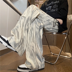 秋季新款潮流扎染褶皱拼接灯芯绒休闲长裤B315-K25493-特p35控68，男装休闲裤，电商B315