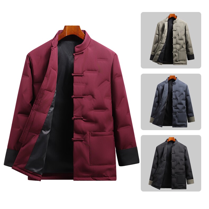 9366^冬季新款潮风加厚保暖羽绒服中式复古唐装羽绒服外套图片