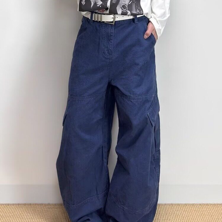 美式复古设计感弯刀工装大码女2026春季新款设计宽松休闲直筒长裤,男装工装外套,星座506A