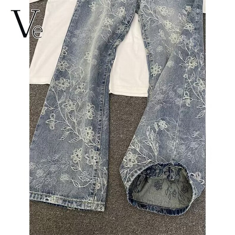 高街牛仔裤男新款水洗扎染弯刀小众修身直筒微喇裤513ACK2401P39,男装牛仔裤,星座513A