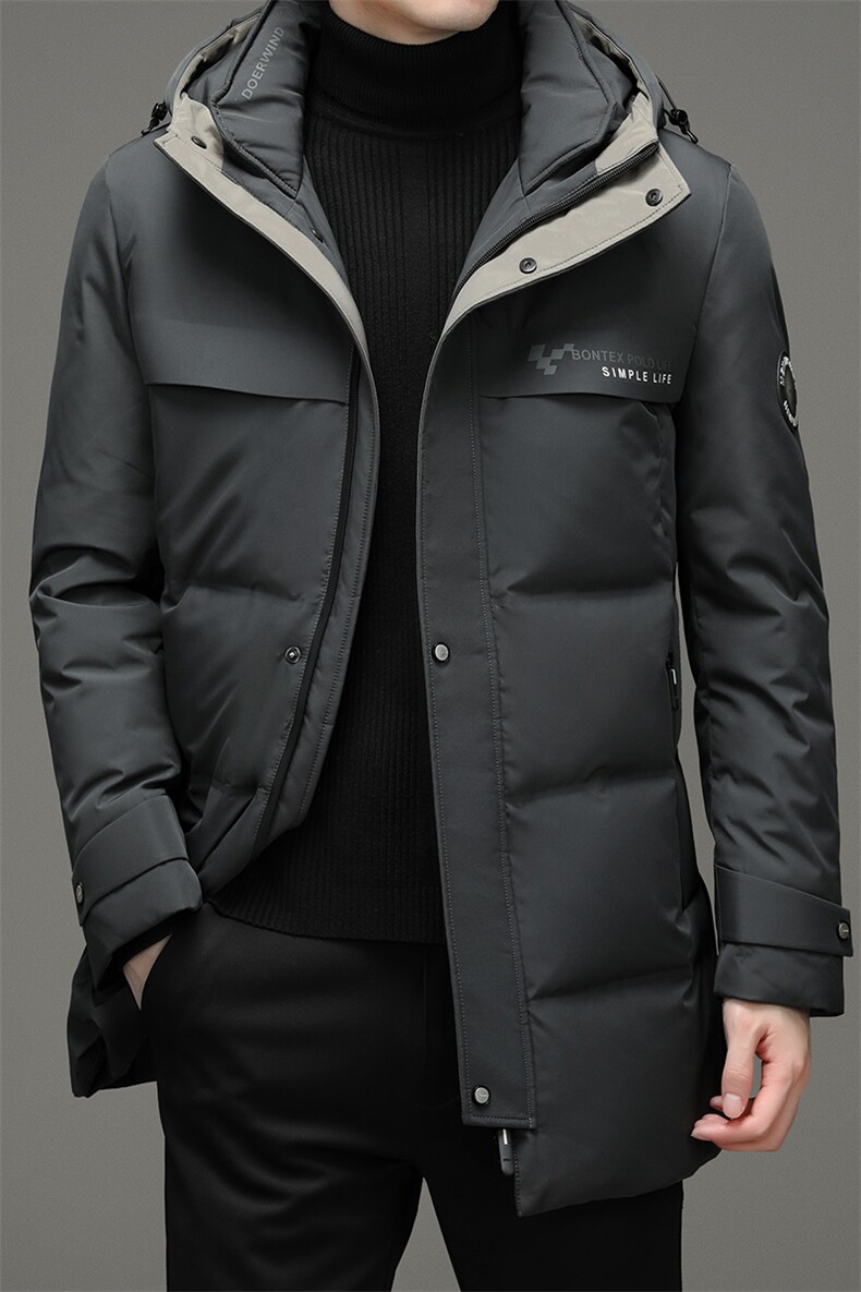 中年男连帽羽绒服白鸭绒保暖爸爸装2023冬季中年外套ZK2176-P320，男装羽绒服，电商B212（原钱塘6029）
