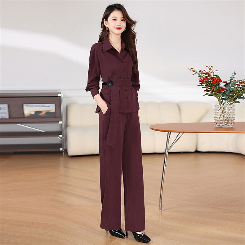 时尚职业套装女2024秋季穿搭一整套高级感气质女神范阔腿裤两件套,女装套装/套裙,梦依杭