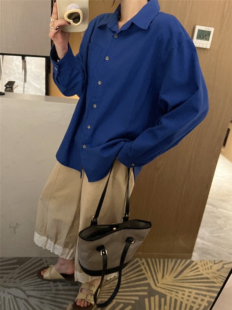 2025百搭时尚简约亚麻衬衫女夏季高端欧货宽松版衬衣,女装衬衫,湘姗