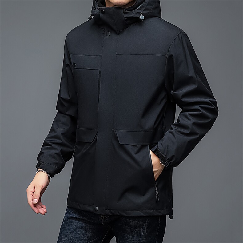 秋冬连帽男宽松加绒可脱卸内胆冲锋衣外套户外运动服BSN3009-P175,男装棉衣,星座1105-3