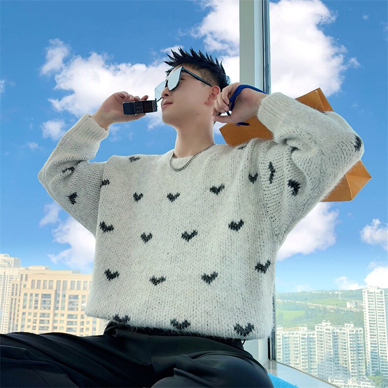 AM307/P88控118秋冬季社会小伙宽松韩式潮流保暖打底毛衣男灰首,男装T恤,星座305B-1