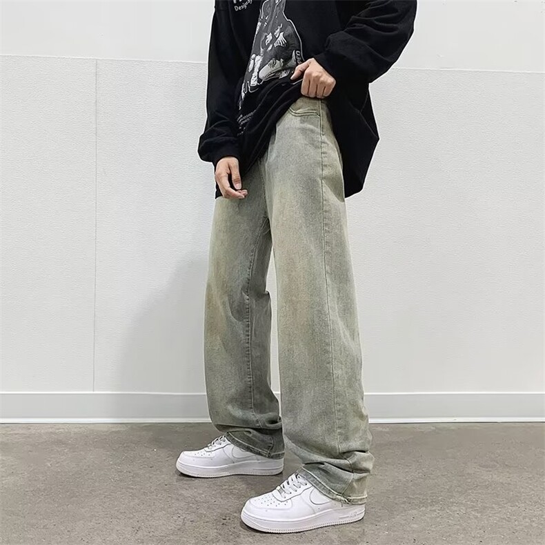 新款时尚潮男百搭宽松牛仔裤,男装牛仔裤,四季星座218-1