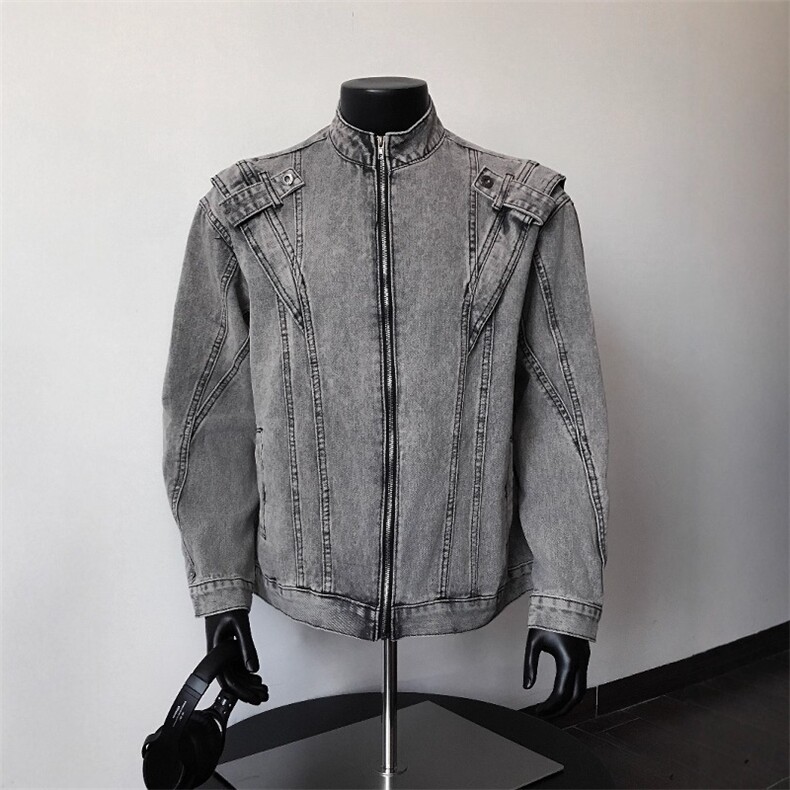 现货美式牛仔外套男女春秋季重工拼接cleanfit宽松夹克JK8636-P78,男装工装外套,星座302B-2