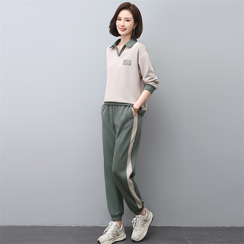 高级感休闲运动套装女2025春秋新款妈妈时尚穿搭一整套卫衣两件套,女装套装/套裙,忆绮罗