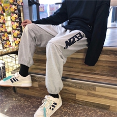 2021束脚运动裤男港风ins帅气休闲卫裤百搭束脚九分裤K421-P32，男装休闲裤，星座512-2