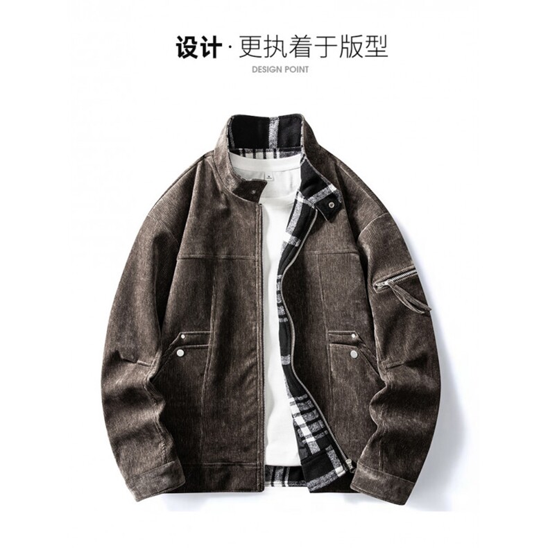 得物二开美式高街复古立领夹克休闲百搭情侣痞帅外套JK1207-P88,男装夹克,星座1103-3