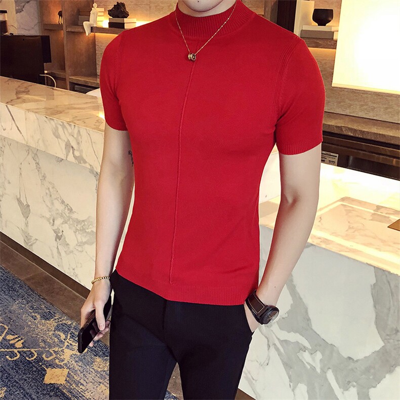 M01/p45针织衫毛衣男早秋男士半高领纯色修身内搭打底衫线衣,男装针织衫/毛衣,电商D303