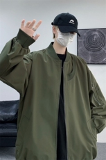 飞行员夹克男棒球领个性插螺纹宽松上衣外套A157B-J88-P78，男装夹克，电商A157B