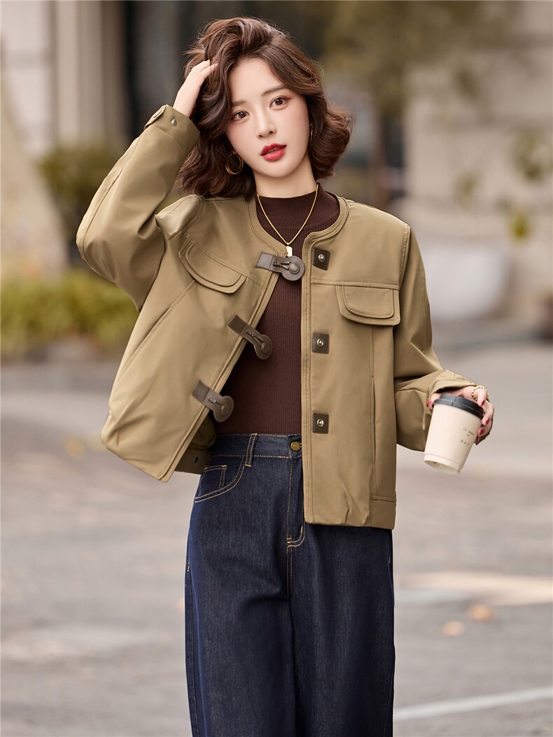 披肩夹棉圆领外套2025年冬装新款气质欧货短款加厚棉服夹克女,女装短外套,玖莱伊