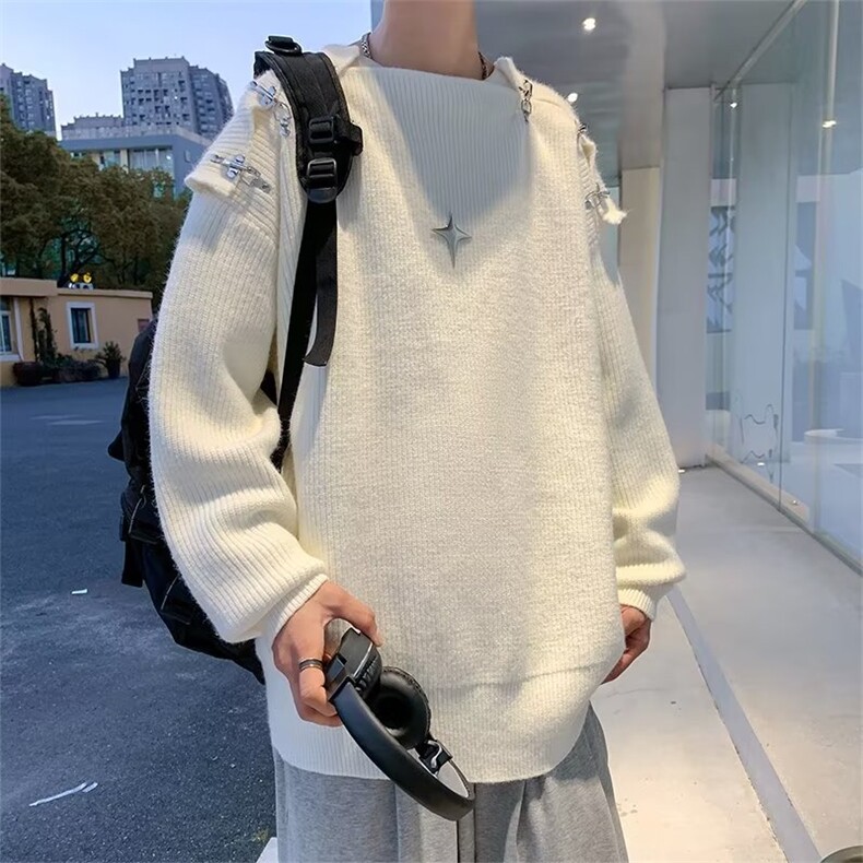 ins时尚毛衣针织衫新款宽松型纯色鹿毛绒流行街头JY01P68,男装针织衫/毛衣,星座1116-2