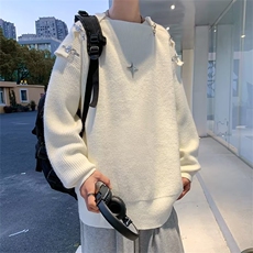ins时尚毛衣针织衫新款宽松型纯色鹿毛绒流行街头JY01P68，男装针织衫/毛衣，星座1116-2