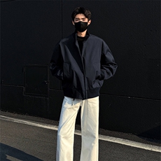 现货26春装美拉德立领飞行夹克纯色复古廓形高街棒球服外套，男装夹克，电商A486