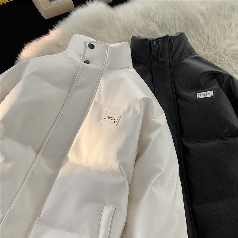 港风平铺2025冬装新款宽松皮棉衣冬季宽松棉服袄外套男S271-P128，男装棉衣，电商A233-1