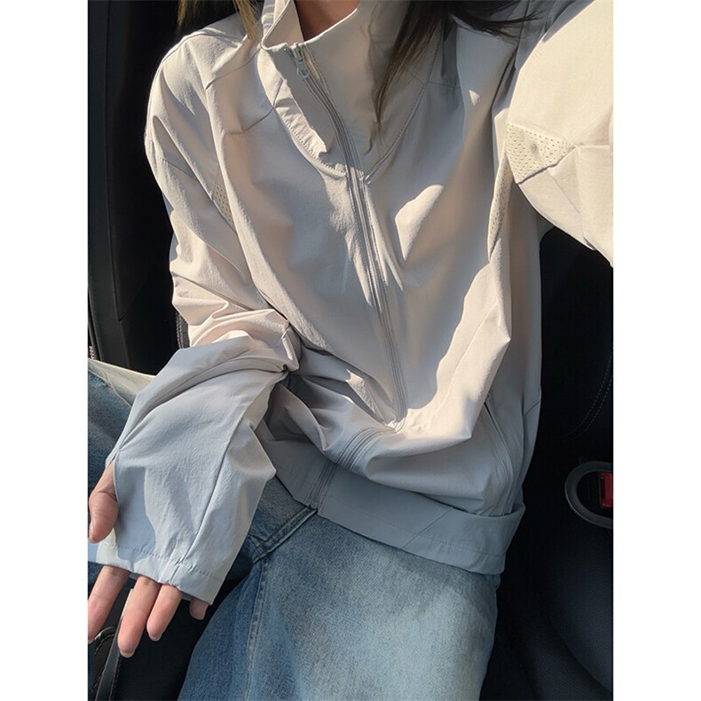 美式立领速干防晒衣男款夏季薄款户外网眼透气骑行服运动情侣外套,男装防晒衣,电商B380（原B361）