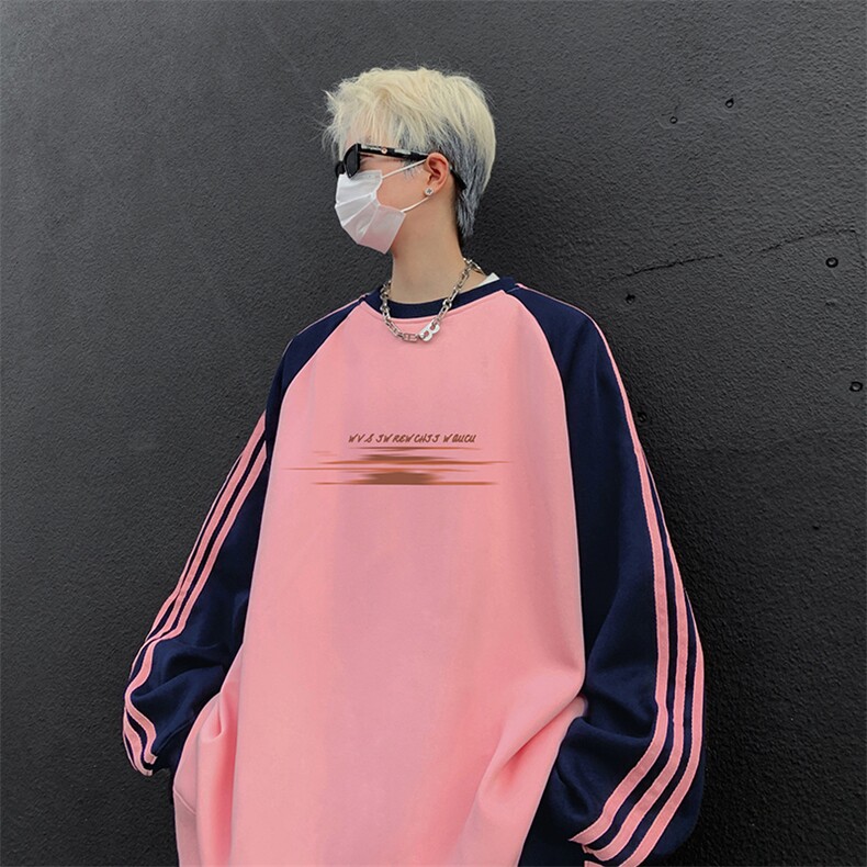 抖音得物供货提供视频秋冬重磅美式宽松织带圆领卫衣0744,男装卫衣,电商A486