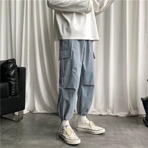 910A-G216港风秋装新款休闲裤工装裤束脚裤才刘嘻哈裤男图片